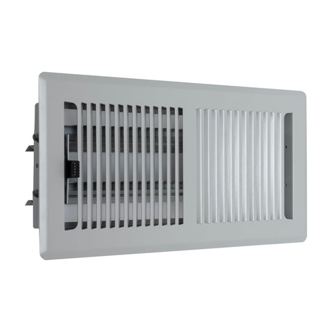 Fits 4x10 and 10x4 Duct Opening | Floor Register with Contemporary Louvered Design by Handua | Heavy Duty Walkable Design with Damper | Floor Vent Grille | Easy to Adjust Air Supply Lever | Light Gray