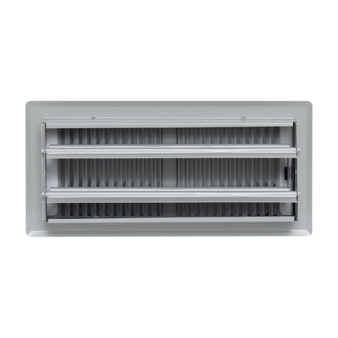 Fits 4x10 and 10x4 Duct Opening | Floor Register with Contemporary Louvered Design by Handua | Heavy Duty Walkable Design with Damper | Floor Vent Grille | Easy to Adjust Air Supply Lever | Light Gray