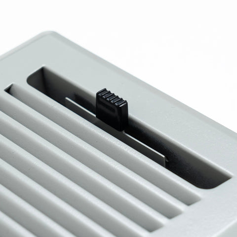 Fits 4x10 and 10x4 Duct Opening | Floor Register with Contemporary Louvered Design by Handua | Heavy Duty Walkable Design with Damper | Floor Vent Grille | Easy to Adjust Air Supply Lever | Light Gray