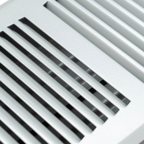 Fits 4x10 and 10x4 Duct Opening | Floor Register with Contemporary Louvered Design by Handua | Heavy Duty Walkable Design with Damper | Floor Vent Grille | Easy to Adjust Air Supply Lever | Light Gray