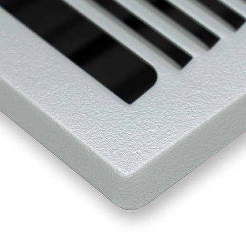 Fits 4x10 and 10x4 Duct Opening | Floor Register with Contemporary Louvered Design by Handua | Heavy Duty Walkable Design with Damper | Floor Vent Grille | Easy to Adjust Air Supply Lever | Light Gray