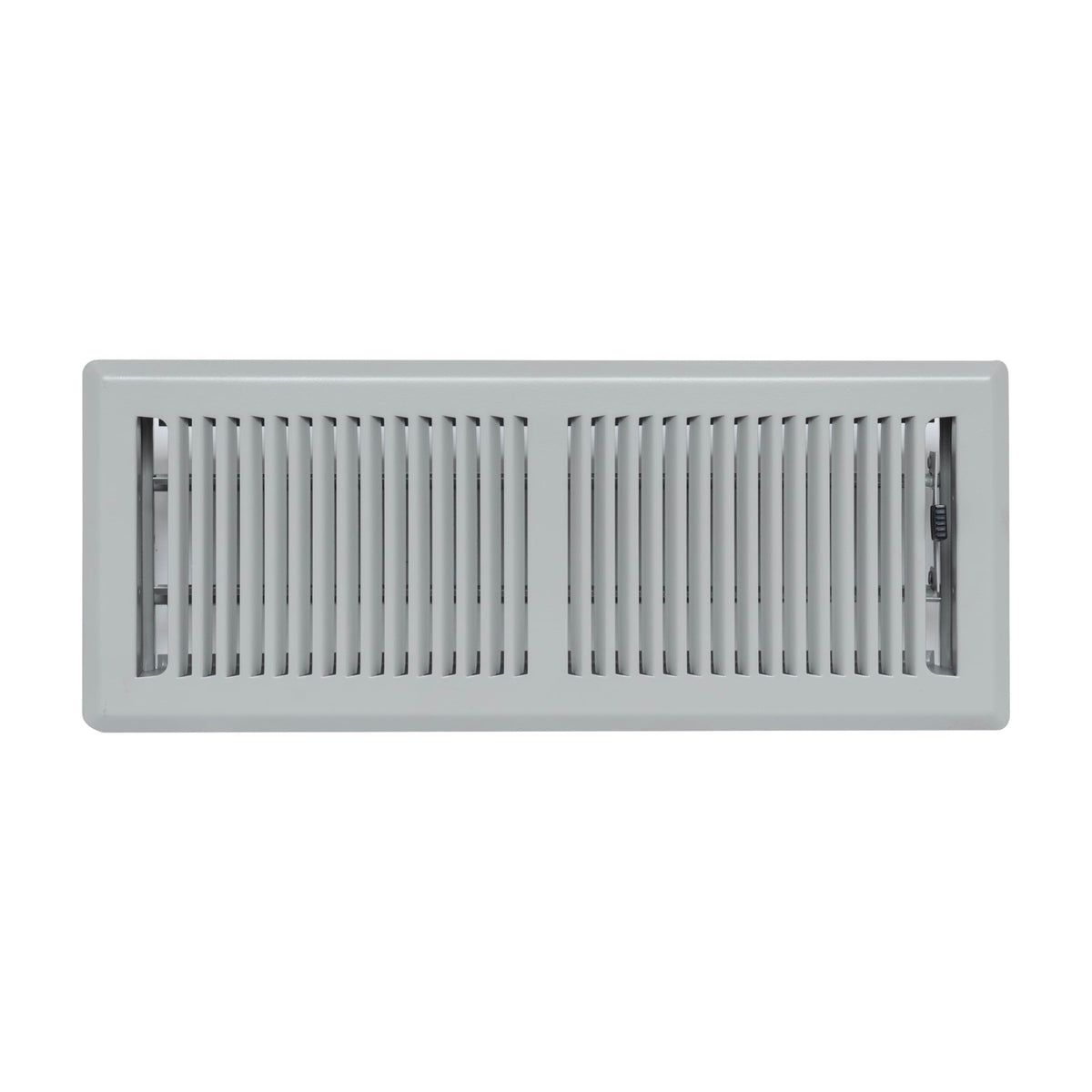 Fits 4x12 and 12x4 Duct Opening | Floor Register with Contemporary Louvered Design by Handua | Heavy Duty Walkable Design with Damper | Floor Vent Grille | Easy to Adjust Air Supply Lever | Light Gray