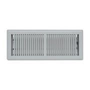 4 x 12-inch Light Gray Steel decorative floor register, front view