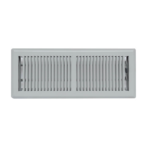 Fits 4x12 and 12x4 Duct Opening | Floor Register with Contemporary Louvered Design by Handua | Heavy Duty Walkable Design with Damper | Floor Vent Grille | Easy to Adjust Air Supply Lever | Light Gray