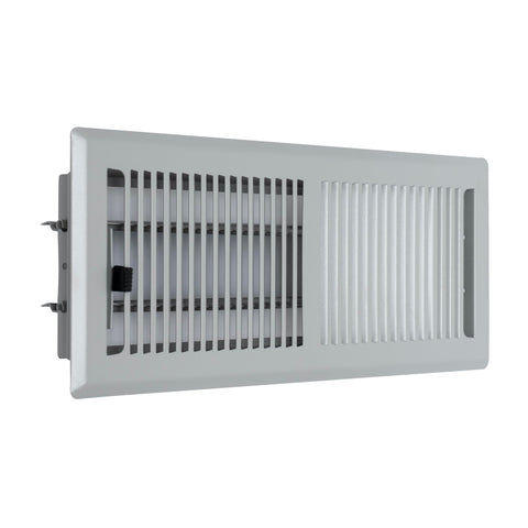 Fits 4x12 and 12x4 Duct Opening | Floor Register with Contemporary Louvered Design by Handua | Heavy Duty Walkable Design with Damper | Floor Vent Grille | Easy to Adjust Air Supply Lever | Light Gray