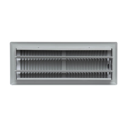 Fits 4x12 and 12x4 Duct Opening | Floor Register with Contemporary Louvered Design by Handua | Heavy Duty Walkable Design with Damper | Floor Vent Grille | Easy to Adjust Air Supply Lever | Light Gray