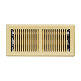 4x10 Polished Brass Steel Floor Register, Walkable Heavy-Duty Contemporary Louvered Vent Cover with Damper
