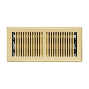 4 x 10-inch Polished Brass Steel decorative floor register, front view