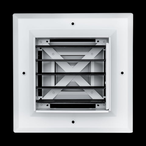 Fits 6x6 Duct Opening 4 WAY Aluminum Square Ceiling Diffuser | Register Vent Cover Grille for Ceiling | Rust Proof | White | Outer Dimensions: 7.75" X 7.75"