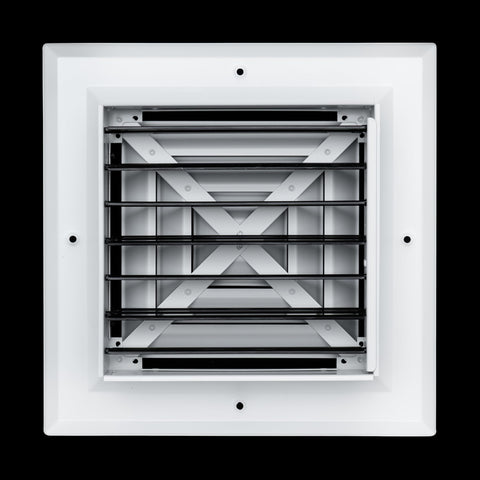 Fits 8x8 Duct Opening 4 WAY Aluminum Square Ceiling Diffuser | Register Vent Cover Grille for Ceiling | Rust Proof | White | Outer Dimensions: 9.75" X 9.75"