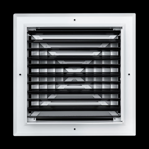 Fits 12x12 Duct Opening 4 WAY Aluminum Square Ceiling Diffuser | Register Vent Cover Grille for Ceiling | Rust Proof | White | Outer Dimensions: 13.75" X 13.75"