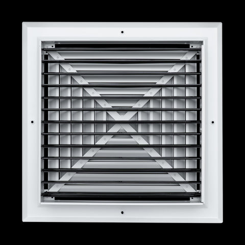 Fits 14x14 Duct Opening 4 WAY Aluminum Square Ceiling Diffuser | Register Vent Cover Grille for Ceiling | Rust Proof | White | Outer Dimensions: 15.75" X 15.75"