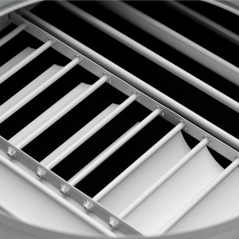 Fits 24x24 Steel T-Bar Drop Ceiling Grid | 2x2 Feet Lay in Steel Perforated Face Air Supply Diffuser with Round 8" [Neck Size] by Handua | Drop Ceiling Vent | White | Outer Dimension: 23-3/4" x 23-3/4"