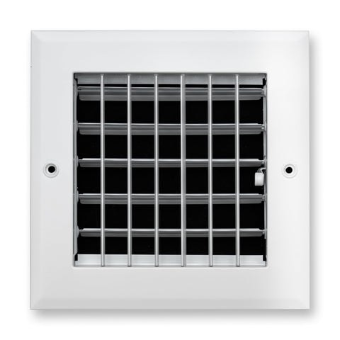 Fits 6x6 Duct Opening Aluminum Adjustable Air Supply Grille by Handua | Rust Proof | Register Vent Cover Grill for Sidewall and Ceiling | White | Outer Dimensions: 7.75" X 7.75"