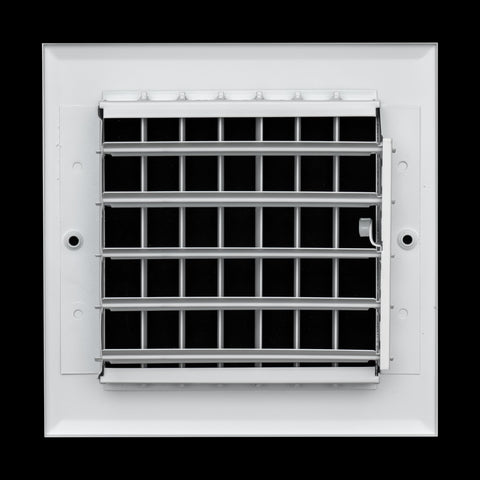 Fits 6x6 Duct Opening Aluminum Adjustable Air Supply Grille by Handua | Rust Proof | Register Vent Cover Grill for Sidewall and Ceiling | White | Outer Dimensions: 7.75" X 7.75"