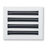 10 x 8-inch White Aluminum linear slot diffuser, front view