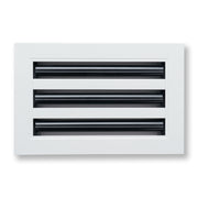 10 x 6-inch White Aluminum linear slot diffuser, front view