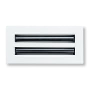 10 x 4-inch White Aluminum linear slot diffuser, front view