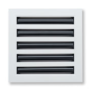 10 x 10-inch White Aluminum linear slot diffuser, front view
