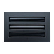 10 x 6-inch Black Aluminum linear slot diffuser, front view