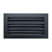 12 x 6-inch Black Aluminum linear slot diffuser, front view