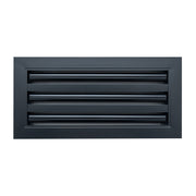 14 x 6-inch Black Aluminum linear slot diffuser, front view
