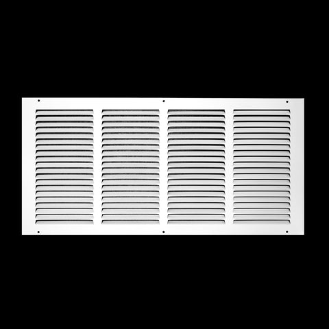 22" X 10" Duct Opening | Steel Return Air Grille for Sidewall and Ceiling | Outer Dimensions: 23.75"W X 11.75"H