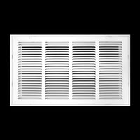 airgrilles 22" x 12" duct opening   steel return air filter grille for sidewall and ceiling hnd-rafg1-wh-22x12 038775628716 - 1