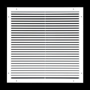22 x 22-inch White Aluminum bar return grille, front view