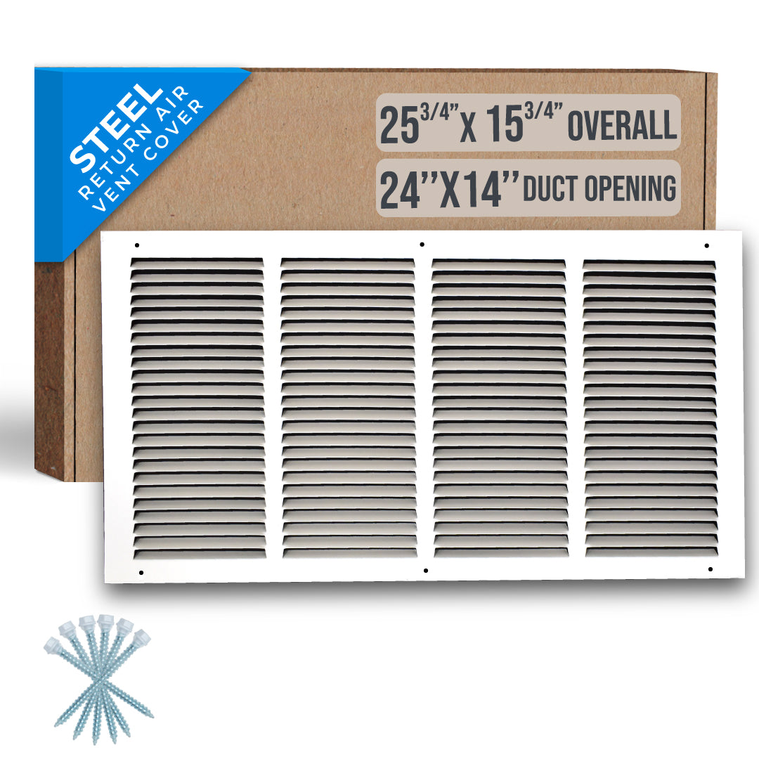 Handua Steel Return Air Grille | Vent Cover Grill for Sidewall and Ceiling, White