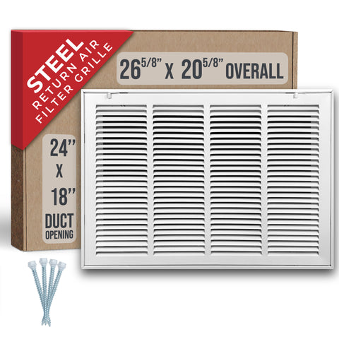 Handua HVAC Steel Return Air Filter Grille [Removable Face Door] for 1-inch Filters Vent Cover Grill for 1-inch Filter, White