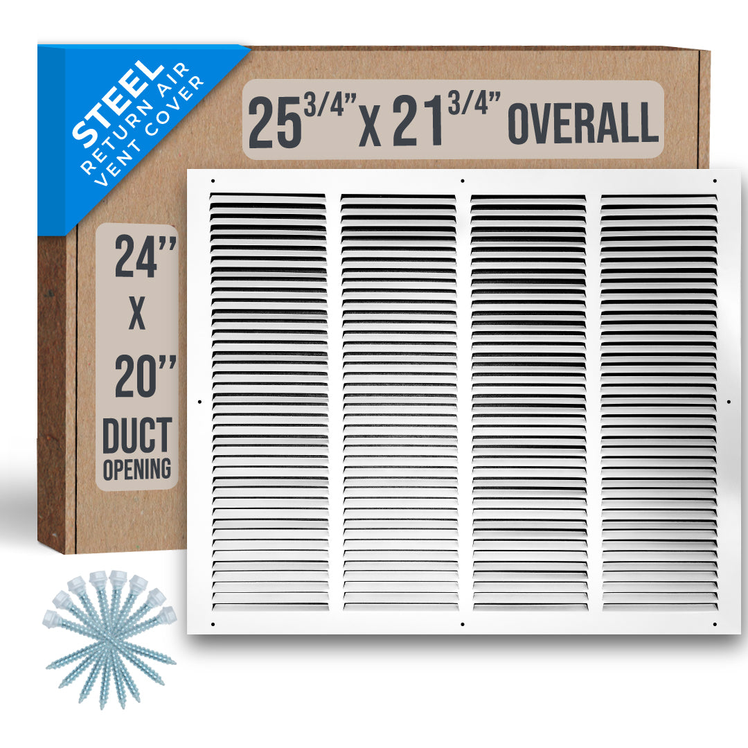 Handua Steel Return Air Grille | Vent Cover Grill for Sidewall and Ceiling, White