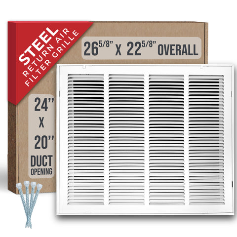 Handua HVAC Steel Return Air Filter Grille [Removable Face Door] for 1-inch Filters Vent Cover Grill for 1-inch Filter, White