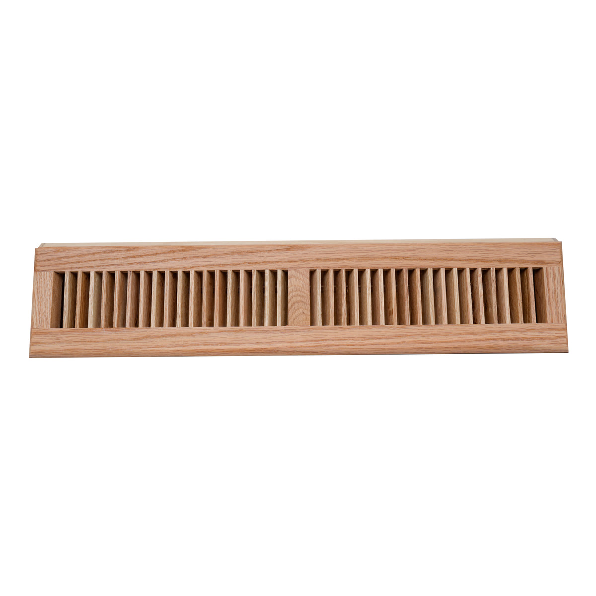 24" Wooden Baseboard Floor Register | Return Air Grille | Decorative Air Supply Vent Cover | Pre-Finished Natural Red Oak Wood Air Diffuser