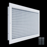 24x10 White Aluminum Eggcrate Return Air Grille, Low-Noise High-Airflow Rust-Proof Vent Cover