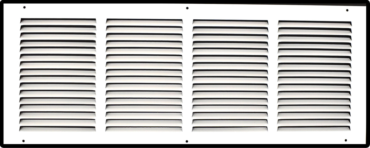 24" X 10" Duct Opening | Steel Return Air Grille for Sidewall and Ceiling | Outer Dimensions: 25.75"W X 11.75"H