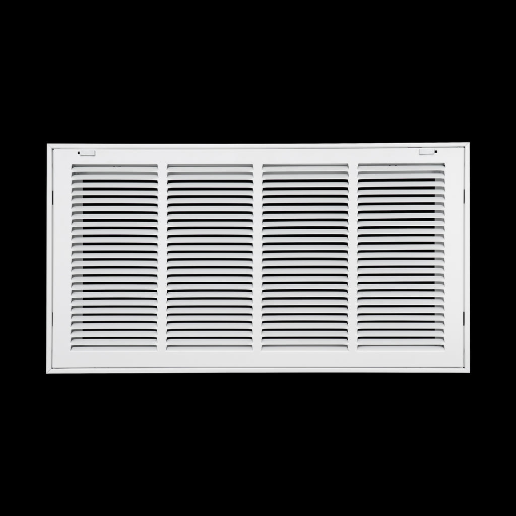 24"x12" Steel Return Air Filter Grille | Removable Door for 1" Filters | White HVAC Vent Cover | Out. Dim.: 26-5/8"W X 14-5/8"H
