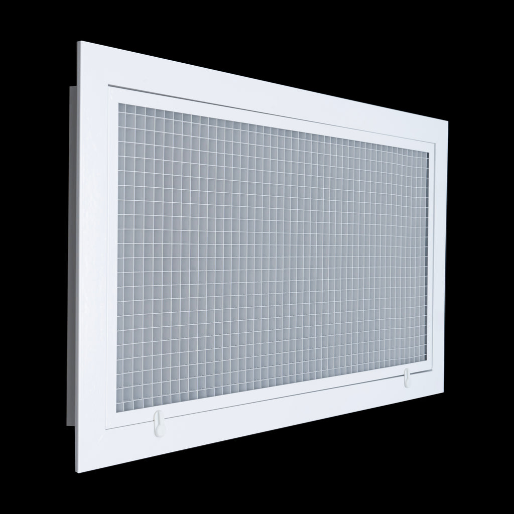 24"x12" Aluminum Eggcrate Return Air Filter Grille for Sidewall and Ceiling | White | Out. Dim.: 26-1/4"W X 14-1/4"H