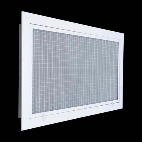 24"W x 12"H [Duct Opening] Aluminum Return Air Filter Grille | Rust Proof Eggcrate Vent Cover Grill for Sidewall and Ceiling, White | Outer Dimensions: 26 1/4"W X 14 1/4"H