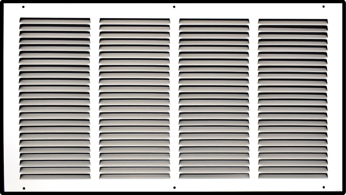 24" X 12" Duct Opening | Steel Return Air Grille for Sidewall and Ceiling | Outer Dimensions: 25.75"W X 13.75"H
