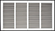 24 x 12-inch White Steel flat stamped return grille, front view