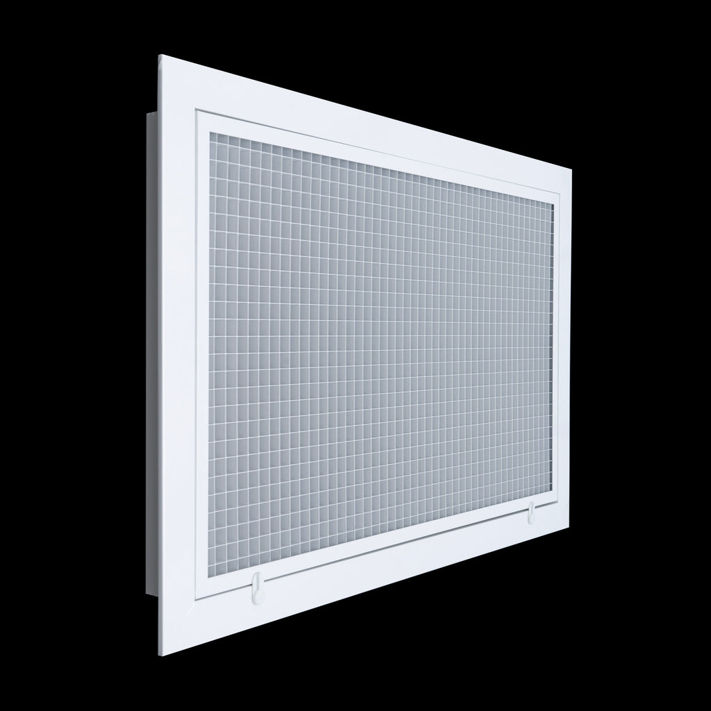 24"x14" Aluminum Eggcrate Return Air Filter Grille for Sidewall and Ceiling | White | Out. Dim.: 26-1/4"W X 16-1/4"H