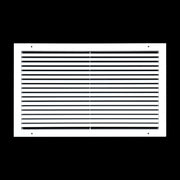 24 x 14-inch White Aluminum bar return grille, front view