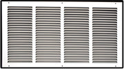 24 x 14-inch White Steel flat stamped return grille, front view