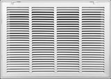 24"x14" Steel Return Air Filter Grille | Removable Door for 1" Filters | White HVAC Vent Cover | Out. Dim.: 26-5/8"W X 16-5/8"H