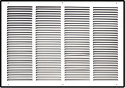 24 x 16-inch White Steel flat stamped return grille, front view