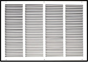 24 x 18-inch White Steel flat stamped return grille, front view