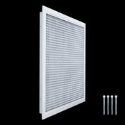 24 x 20-inch White Aluminum eggcrate return grille, angled view