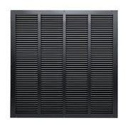 24 x 24-inch Black Steel flat stamped return grille, front view