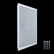 24 x 24-inch White Aluminum eggcrate return grille, angled view